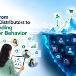 The Shift from Managing Distributors to Understanding Distributor Behavior, featuring Ventaforce direct-selling distributor network visuals and an iceberg illustrating visible activity metrics and hidden distributor behavior signals.