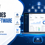 MLM software dashboard showing members, genealogy, orders, commissions, wallet, analytics, and AI automation for direct selling businesses.